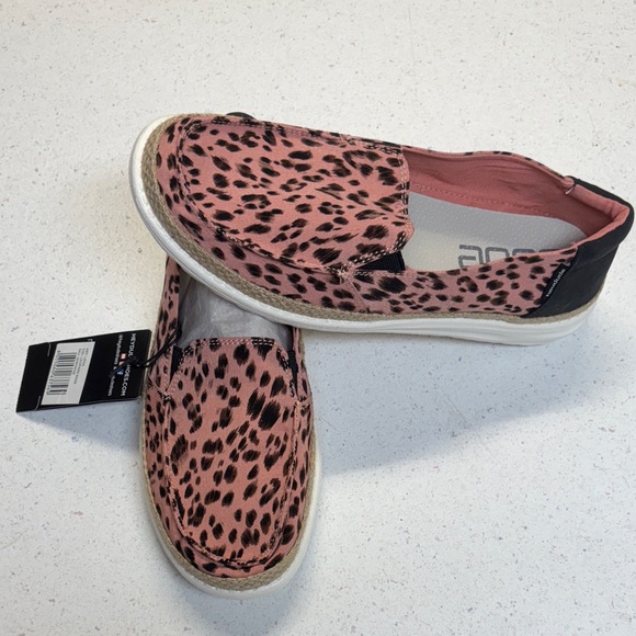Hey Dude Shoes - Hey Dude Pink Leopard Women's Loafers